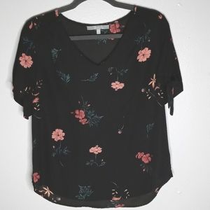 Sweet Rain Black Short Sleeve Top